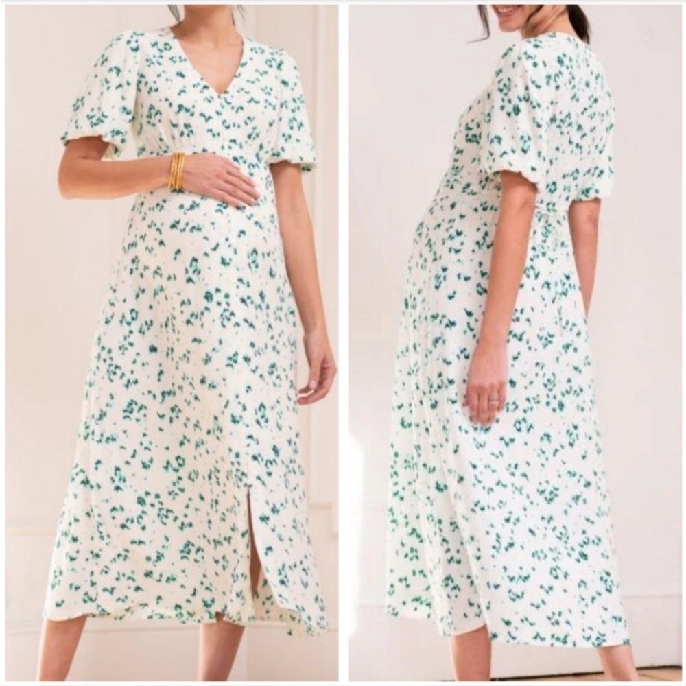 Floral V-Neck Maternity Dress